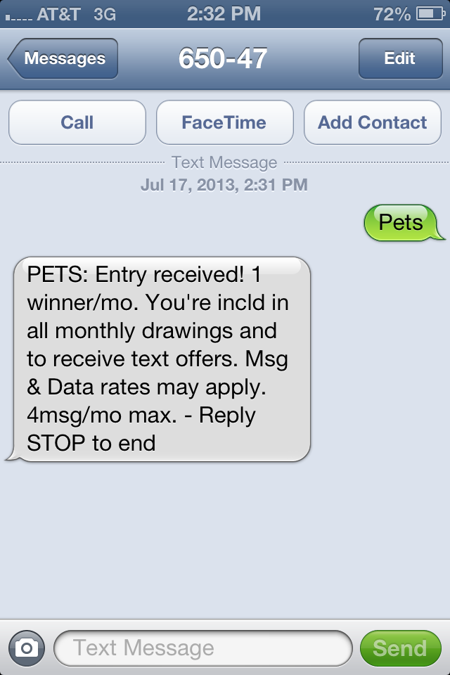 text sms pet supermarket uses sms contest to grow subscriber text sms pet supermarket uses sms contest to grow subscriber