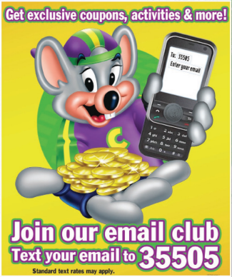 Chuck e cheese e club More Cheese Rewards gives you and your family more of the Chuck E. Cheese's you Coupons Available · Gift Cards Available · New Menu · Free Wi-Fi El Camino Real, Redwood City · Directions · ()